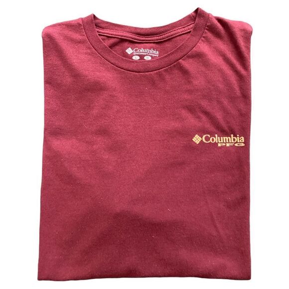 Columbia PFG Maroon Short Sleeve T-shirt - Picture 2 of 6